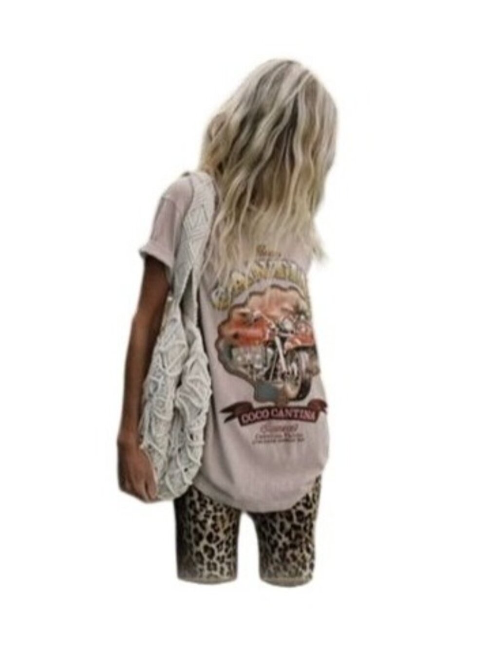 Spell NWT Coco Cantina Biker Tee Graphic Organic Cotton Beige S - Picture 10 of 10